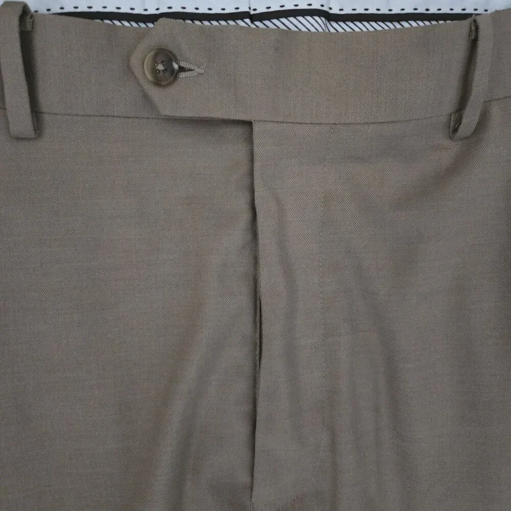 Daniel Cremieux Signature‎ Mens Pants 38x30 Beige Dress Slacks Flat Front